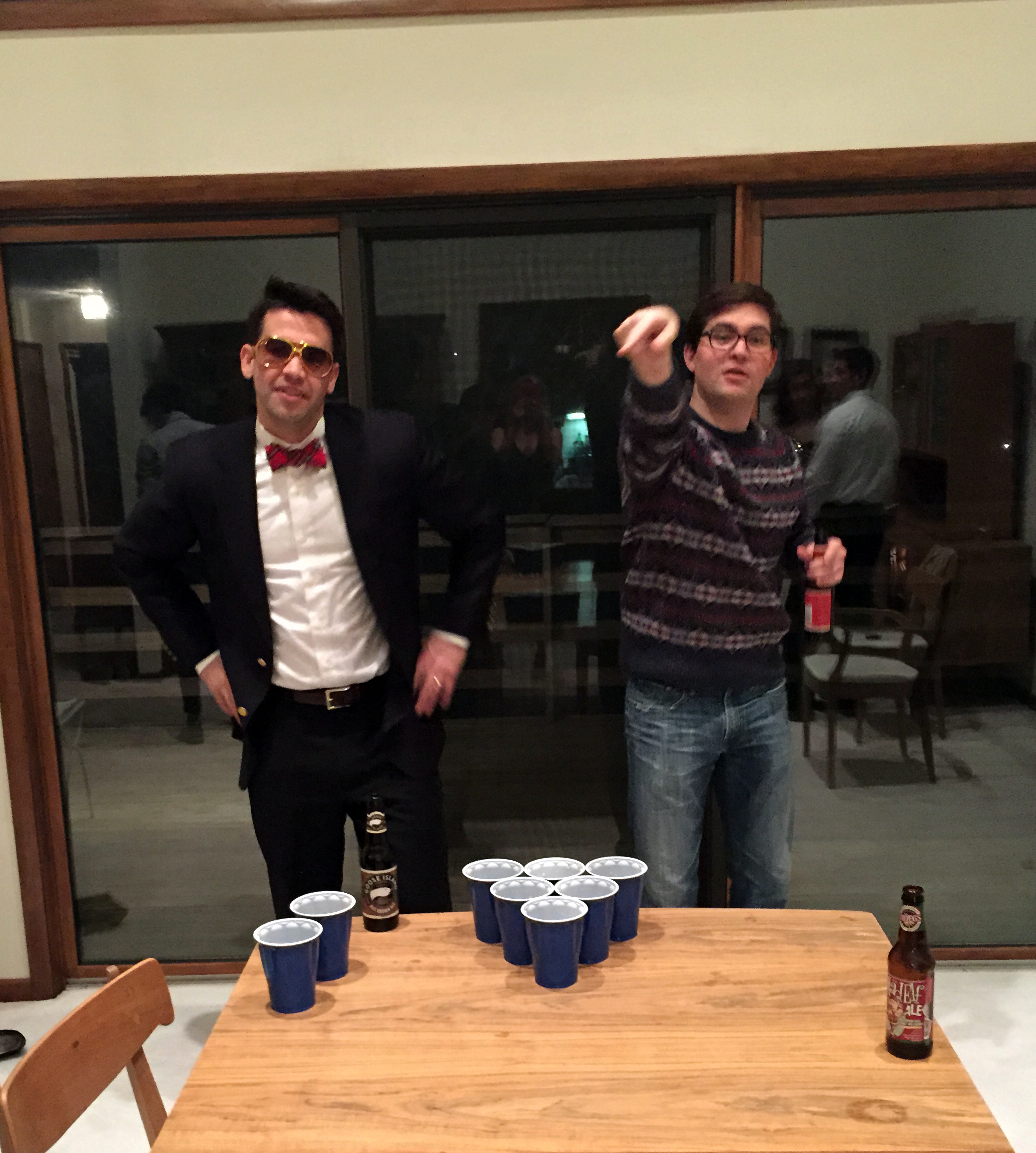 chris and ross playing pong